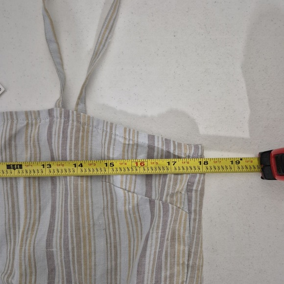 Outerknown Top Womens S Gray Striped Fashion Sample Button Up Empire Crop NEW - Picture 5 of 6